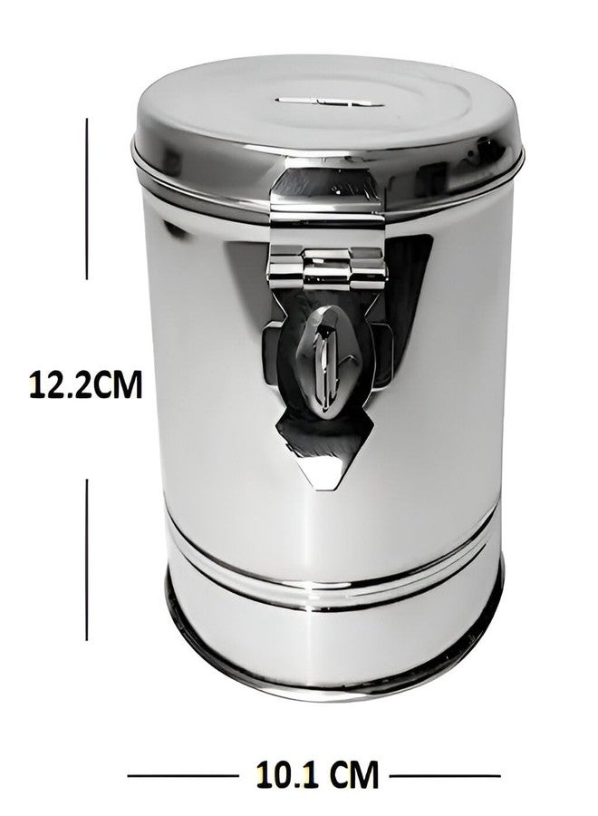 EvoFlex Coin Box/Piggy Bank/Gullak/Donation/Suggestion Box/Antique Coin Bank Box Money Organiser/Coin Money Bank Piggy Bank Money Bank Stainless Steel Body, 12.2 x 10.1 cm, Silver - Image 2